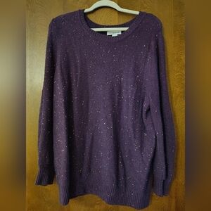 Liz Claiborne Purple Glitter Women's Sweater